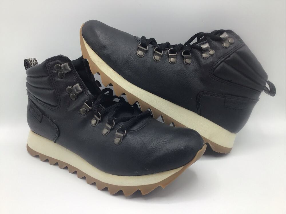 Merrell Alpine Sneaker Boot Black Gum Womens 8.5 Leather Hiking Boots J003594